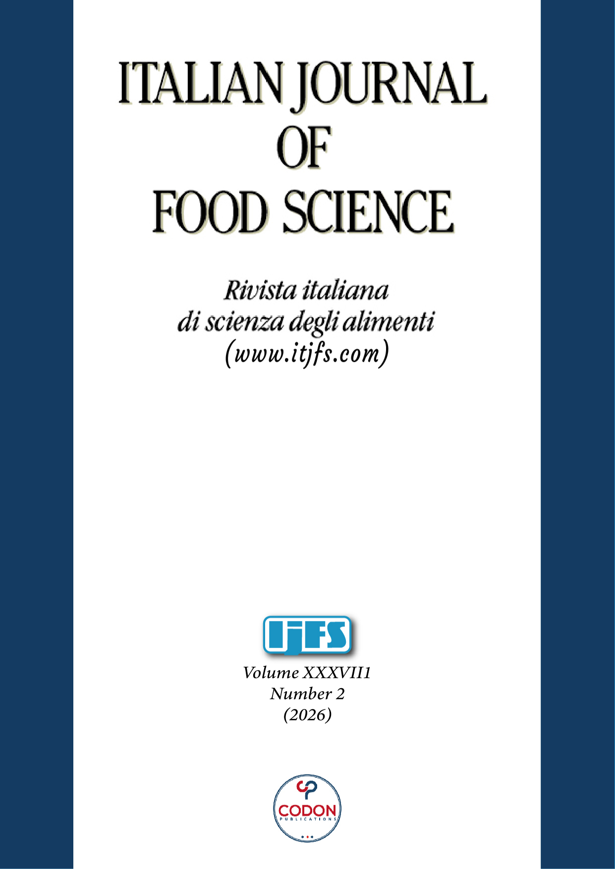 					View Vol. 38 No. 2 (2026): ITALIAN JOURNAL OF FOOD SCIENCE
				